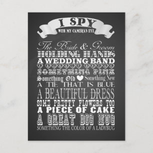 Cartão Postal Ispy casamento favorito jogo casamento vintage