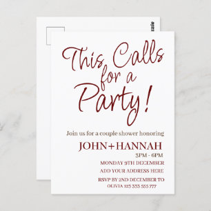 Cartão Postal Isso exige um Chá de Casal coeso engraçado para o