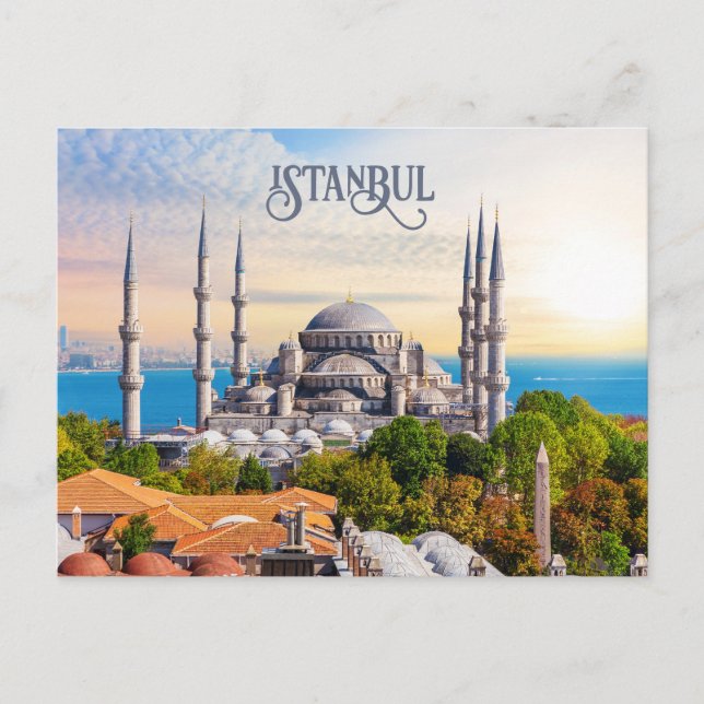 Cartão Postal Istambul de texto personalizado (Frente)