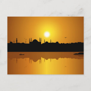 Cartão Postal Istambul e pôr do sol