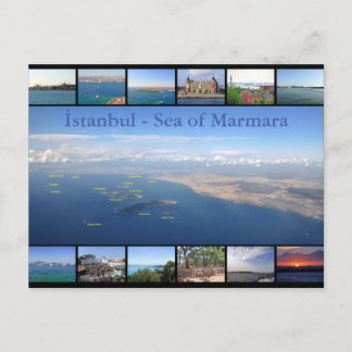 Cartão Postal Istambul - mar de Marmara com príncipe Ilha