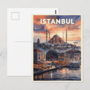 Cartão Postal Istambul Türkiye Viagem Vintage
