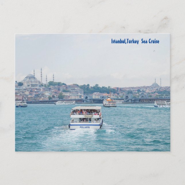 Cartão Postal Istambul Turquia, cruzeiro marítimo (Frente)