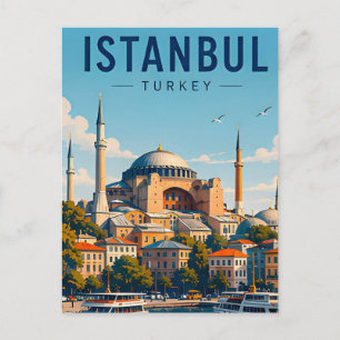 Cartão Postal Istambul Turquia Viagem Bósforo Santa Sofia