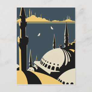 Cartão Postal Istambul, Vista sobre o Bósforo e a Igreja Santa S