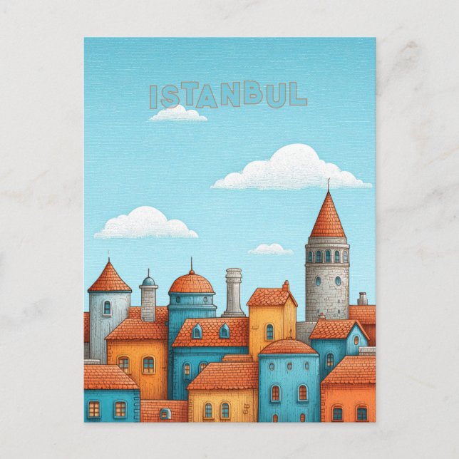 Cartão Postal Istanbul Turkiye Travel (Frente)