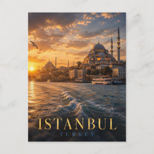 Cartão Postal Istanbul Turquia Bosphorus Horizonte REALMS