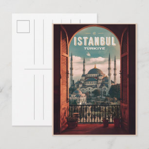 Cartão Postal Istanbul turquia viagem lembranças vintage present