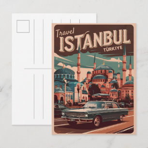 Cartão Postal Istanbul turquia viagem lembranças vintage present