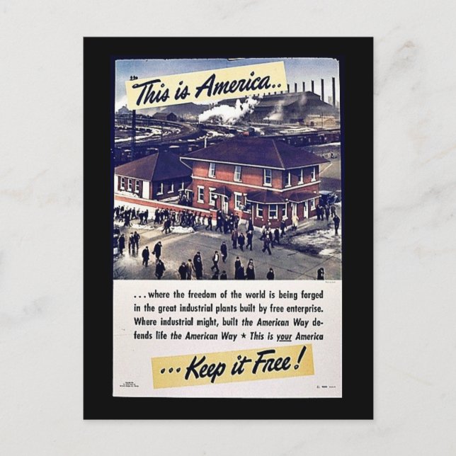 Cartão Postal Isto É a América, Mantenha-a Livre! (Frente)