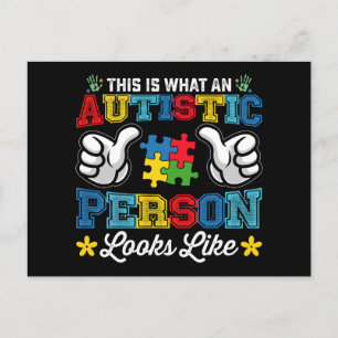 Cartão Postal Isto É O Que Uma Pessoa Autista Parece Autismo