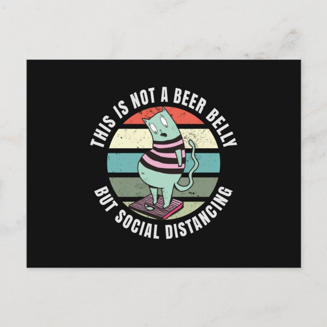 Cartão Postal Isto não é uma barriga de cerveja, mas distanciame (Frente)