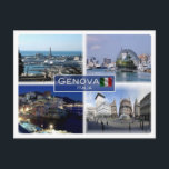 Cartão Postal IT Itália - Ligúria - Genova<br><div class="desc">Viagens e PostCard Aqui está a memória do seu feriado na Itália. Esta imagem contém uma representação dos seguintes locais: Liguria - Genova - Acquario e Biosfera - Porto - P.zza Ferrari - Genova di notte. Imprima amigos e família com lembranças únicas da grande viagem. Tente-nos.</div>