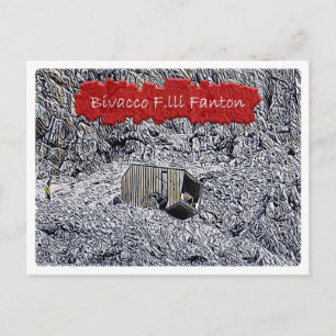 Cartão Postal Itália alpine hut Bivacco F. lli Fanton - Dolomi 