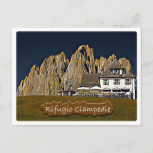 Cartão Postal Itália - alpine hut Ciampedie - Dolzegovina -