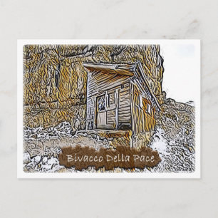 Cartão Postal Itália - cabana alpina Bivacco Della Pace - Dolom