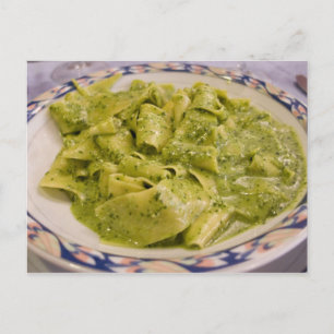 Cartão Postal Itália, Camogli. Prato de massa com pesto