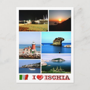 Cartão Postal Itália - Campânia - Ilha de Ischia - Eu Amo -