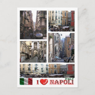 Cartão Postal Itália - Campânia - Nápoles - Eu Amo -