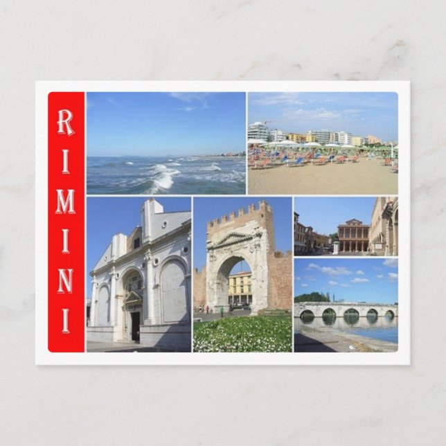 Cartão Postal Itália - Emilia Romagna - Rimini - Mosaico - (Frente)