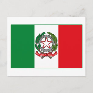 Cartão postal Itália Flag w COA (light)