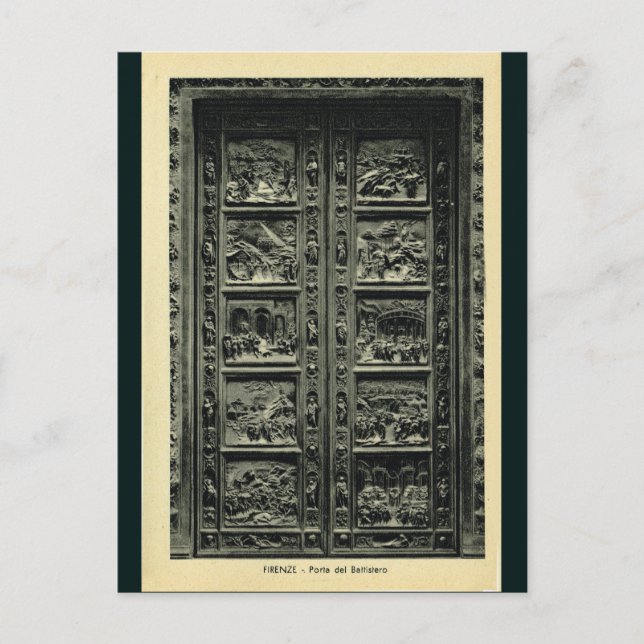 Cartão Postal Itália, Florença, Firenze, 1908, Portas de Batismo (Frente)