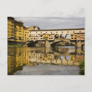 Cartão Postal Itália, Florença, Reflexões no Rio Arno