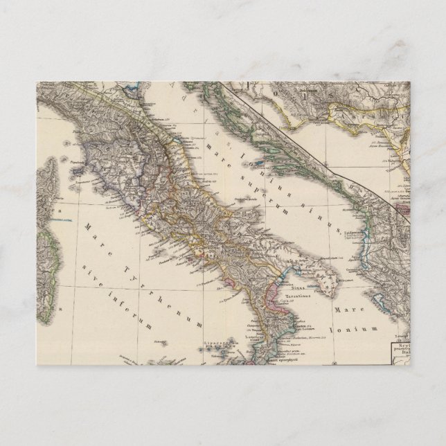 Cartão Postal Itália, Gália Cisalpina, Sicília, Sardenha (Frente)