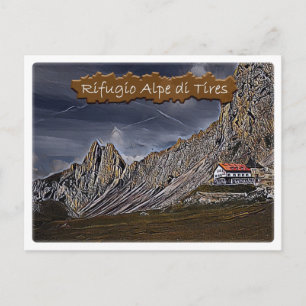 Cartão Postal Itália - hut alpino Alpe di Tires - Dolomi -