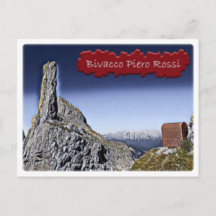 Cartão Postal Itália - hut alpino Bivacco Piero Rossi - Dolomi
