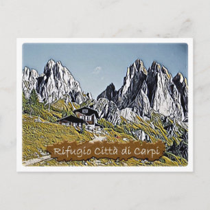 Cartão Postal Itália - Hut alpino Città di Carpi - Dolomi -