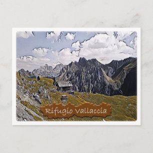 Cartão Postal itália - hut alpino Vallaccia - Dolomi -