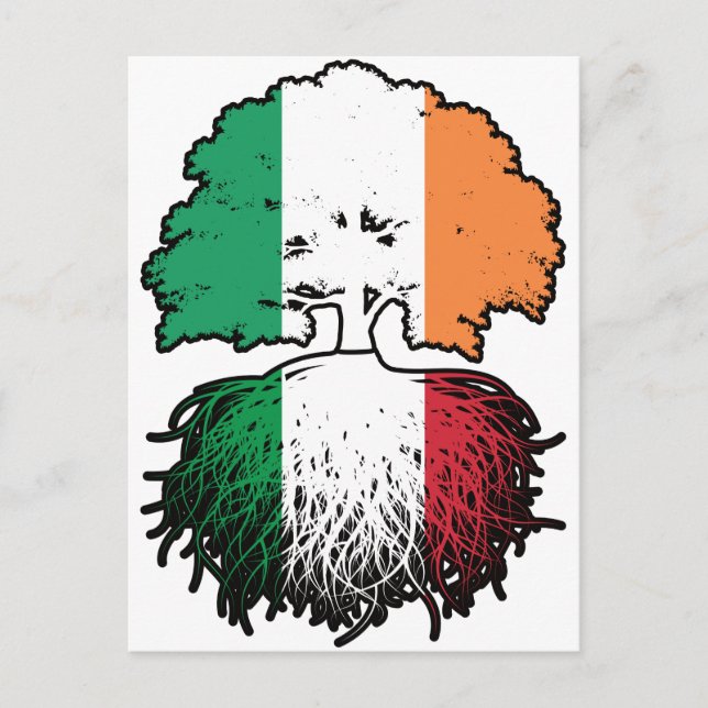 Cartão Postal Itália Irlanda, Itália, Irlanda, Irlanda, Árvore B (Frente)