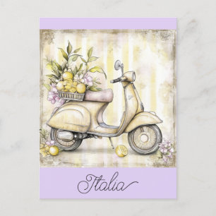 Cartão Postal Itália Itália Vintage Patinete Vespa