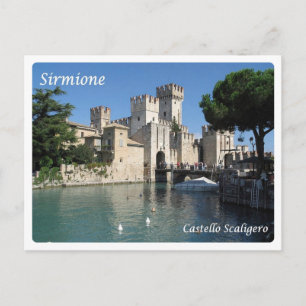Cartão Postal Itália - Lago Garda - Sirmione - Castello Scalige
