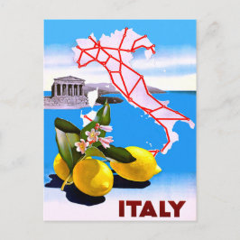 Cartão Postal Itália Lemon Roman Temple Flower