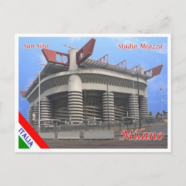 Cartão Postal Itália - Lombardia - Milão - Estádio San Siro Meaz (Frente)
