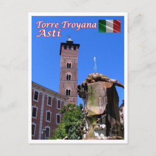 Cartão Postal Itália - Piemonte - Asti - Torre Troyana -