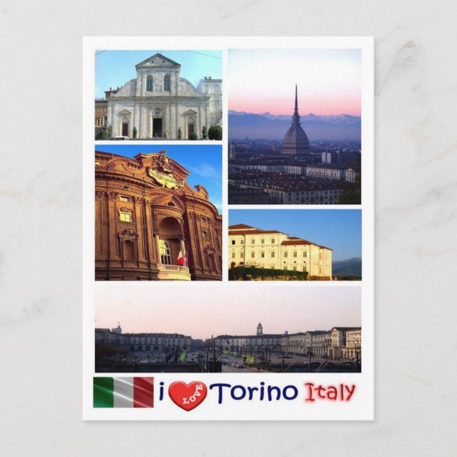 Cartão Postal Itália - Piemonte - Torino - Eu Amo - (Frente)