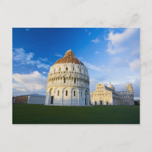 Cartão Postal Itália, Pisa, Duomo, Torre Inclinada e Campo de
