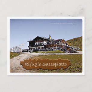 Cartão Postal Itália - refúgio alpino Sassopiatto - Dolomiti