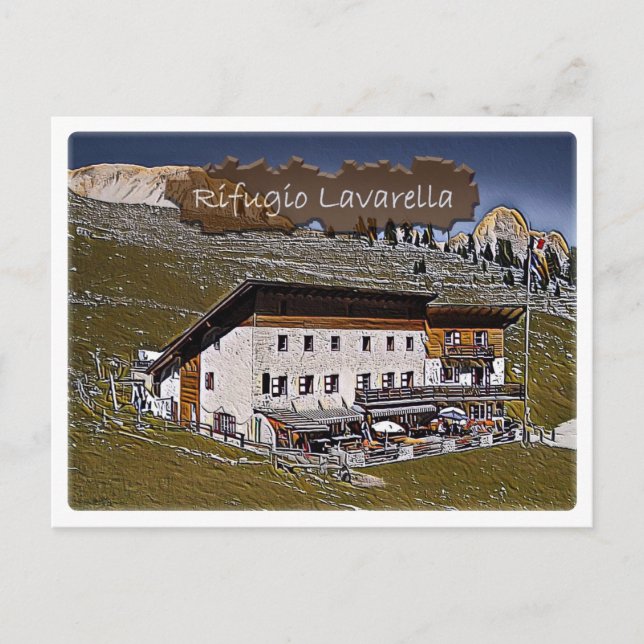 Cartão Postal Itália - refúgio Lavarella - Dolomiti - (Frente)