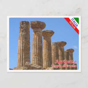 Cartão Postal Itália - Sicília - Agrigento - Tempio di Eracleo