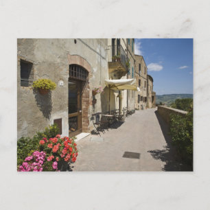 Cartão Postal Itália, Toscana, Pienza. Caminho exterior em volta