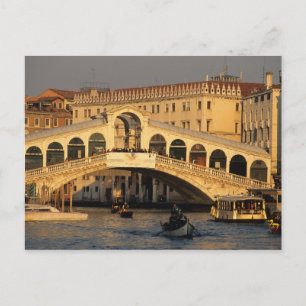 Cartão Postal Itália, Vêneto, Veneza, Canal Grande e Rialto