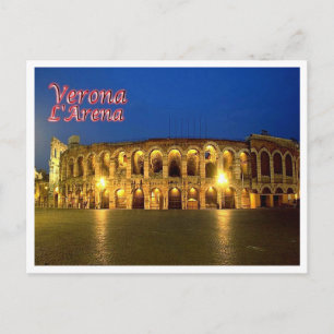 Cartão Postal Itália - Veneto - Verona - Arena à Noite -