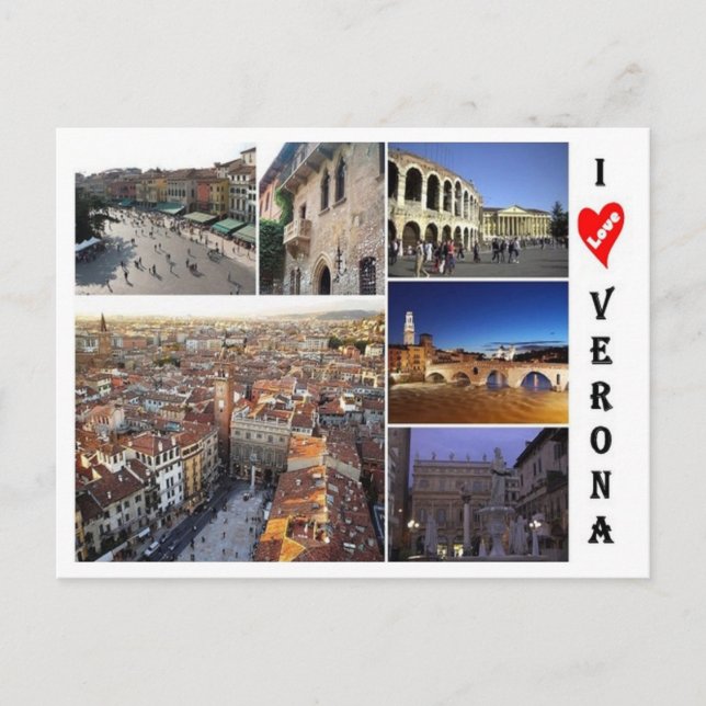 Cartão Postal Itália - Veneto - Verona - I Love - (Frente)