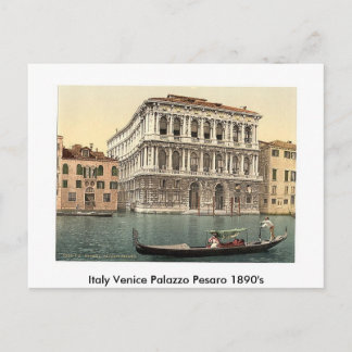 Cartão Postal Itália Veneza Palazzo Pesaro 1890