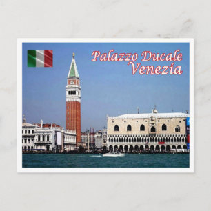 Cartão Postal Itália - Veneza - Rua. Praça de Mark - Palácio Duc