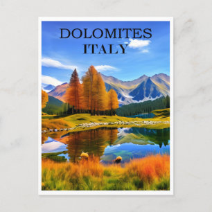 Cartão Postal Itália Vintage Dolomites Mountain Viagem